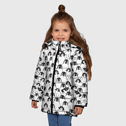 Куртка зимняя для девочки Узор с пингвинами, цвет: 3D-красный — фото 2
