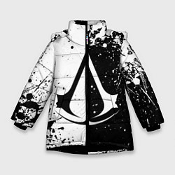 Зимняя куртка для девочки Assasins Creed - black and white