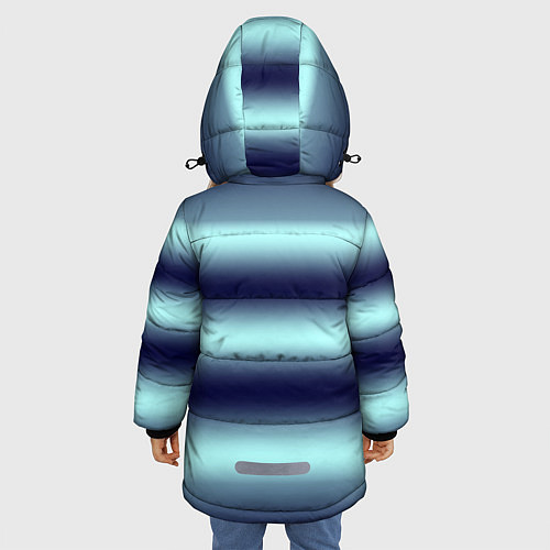 Зимняя куртка для девочки Полосы градиент / 3D-Черный – фото 4