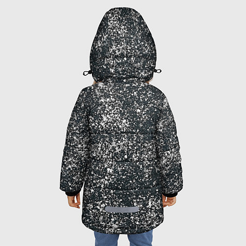 Зимняя куртка для девочки Тёмный серо-зелёный текстура напыление / 3D-Черный – фото 4