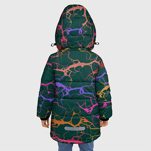 Зимняя куртка для девочки Разряды на зеленом / 3D-Светло-серый – фото 4