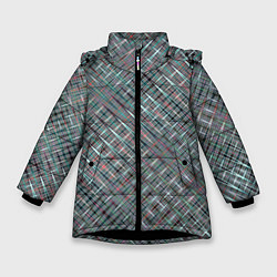 Куртка зимняя для девочки Тёмный бирюзовый текстурированный, цвет: 3D-черный