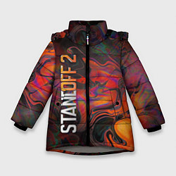 Куртка зимняя для девочки Standoff 2 - Oil Sheen pattern, цвет: 3D-светло-серый