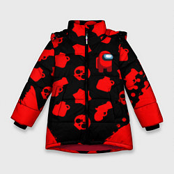 Куртка зимняя для девочки Among us x brawl stars steel, цвет: 3D-красный