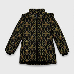 Куртка зимняя для девочки Арт деко узор, цвет: 3D-черный