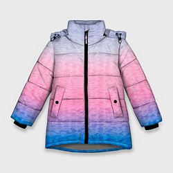 Куртка зимняя для девочки Tie-dye color gradient: pink-blue, цвет: 3D-светло-серый