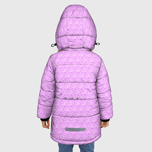 Зимняя куртка для девочки Розовый паттерн розовые бантики / 3D-Красный – фото 4