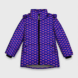 Куртка зимняя для девочки Паттерн облака из сердечек, цвет: 3D-светло-серый