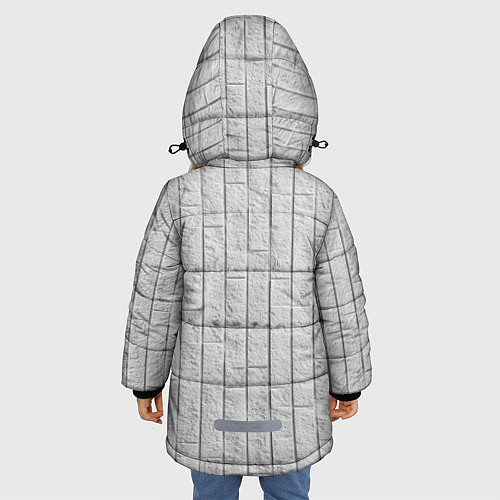 Зимняя куртка для девочки Текстура серого камня / 3D-Черный – фото 4