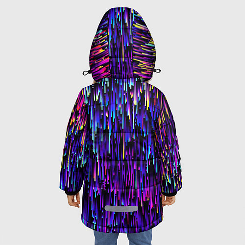 Зимняя куртка для девочки Радужный дождь / 3D-Черный – фото 4
