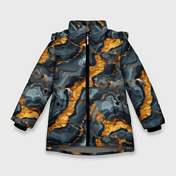 Куртка зимняя для девочки Золотой мрамор, цвет: 3D-светло-серый