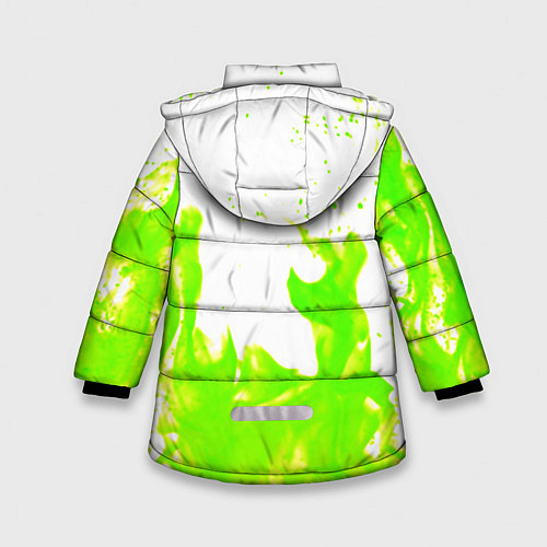 Зимняя куртка для девочки Кислотный огонь / 3D-Светло-серый – фото 2
