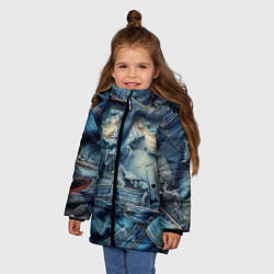 Куртка зимняя для девочки Denim rags - fashion trend, цвет: 3D-светло-серый — фото 2