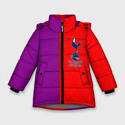 Куртка зимняя для девочки Tottenham fc geometry, цвет: 3D-светло-серый