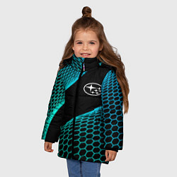 Куртка зимняя для девочки Subaru electro hexagon, цвет: 3D-черный — фото 2