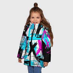 Куртка зимняя для девочки Маска гопника, цвет: 3D-черный — фото 2