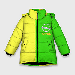 Куртка зимняя для девочки Opel текстура, цвет: 3D-черный