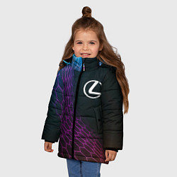 Куртка зимняя для девочки Lexus neon hexagon, цвет: 3D-черный — фото 2