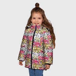 Куртка зимняя для девочки Граффити с узорами, цвет: 3D-черный — фото 2