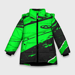 Куртка зимняя для девочки Chery sport green, цвет: 3D-черный