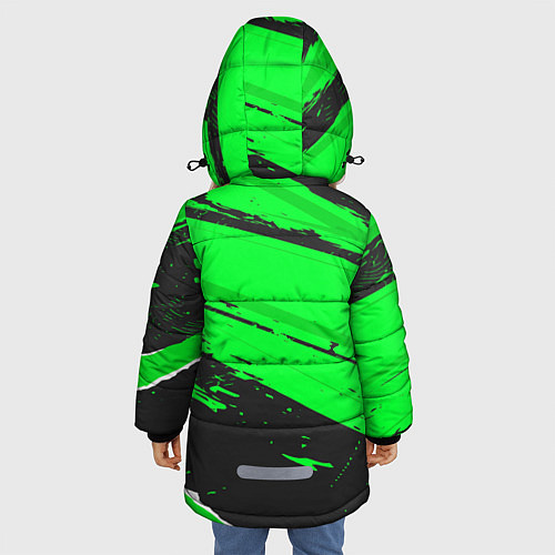 Зимняя куртка для девочки BYD sport green / 3D-Черный – фото 4