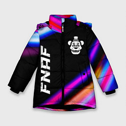 Куртка зимняя для девочки FNAF speed game lights, цвет: 3D-черный
