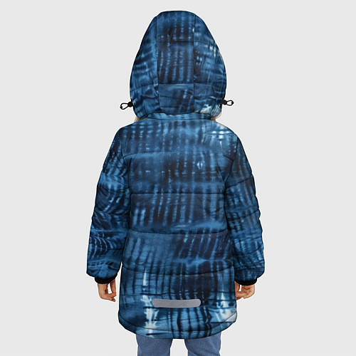 Зимняя куртка для девочки Японская абстракция шибори / 3D-Черный – фото 4