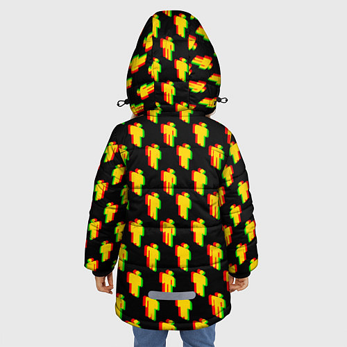 Зимняя куртка для девочки Billie Eilish glitch pattern / 3D-Черный – фото 4