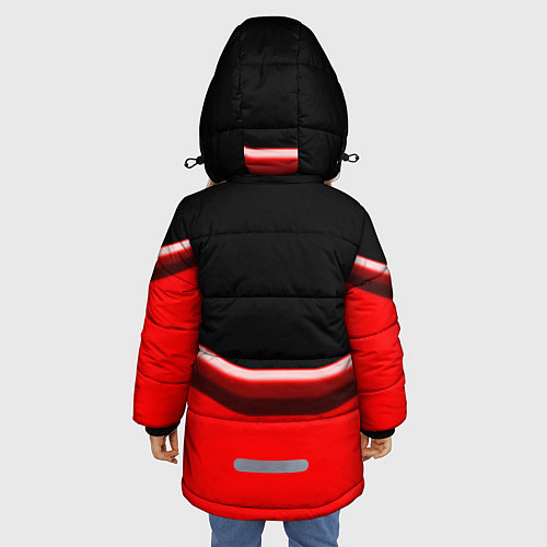 Зимняя куртка для девочки Linkin park geometry line steel / 3D-Черный – фото 4