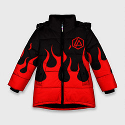 Зимняя куртка для девочки Linkin park logo fire