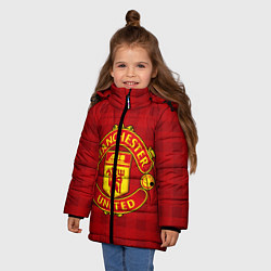 Куртка зимняя для девочки Manchester United, цвет: 3D-черный — фото 2