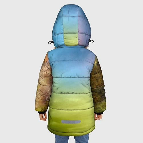 Зимняя куртка для девочки Радужный единорог / 3D-Черный – фото 4