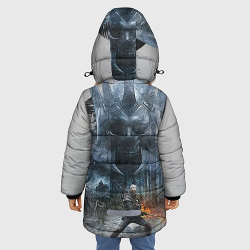Зимняя куртка для девочки Witcher / 3D-Черный – фото 4