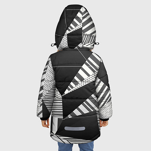 Зимняя куртка для девочки Геометрия / 3D-Черный – фото 4
