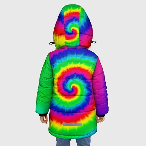 Зимняя куртка для девочки Tie dye / 3D-Черный – фото 4
