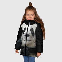 Куртка зимняя для девочки Взгляд пандочки, цвет: 3D-черный — фото 2