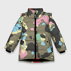 Куртка зимняя для девочки Камуфляж: микс цветов, цвет: 3D-черный