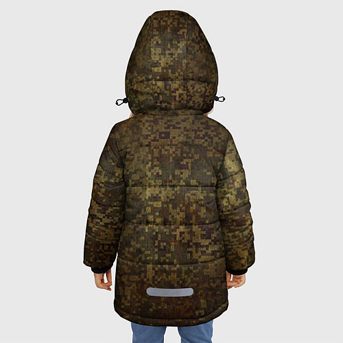 Зимняя куртка для девочки Камуфляж: Россия / 3D-Черный – фото 4