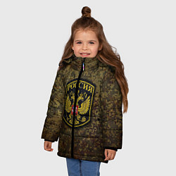 Куртка зимняя для девочки Камуфляж: Россия, цвет: 3D-светло-серый — фото 2
