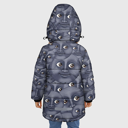 Зимняя куртка для девочки Эмодзи / 3D-Черный – фото 4