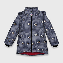 Куртка зимняя для девочки Эмодзи, цвет: 3D-красный