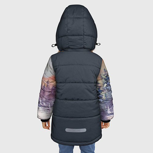 Зимняя куртка для девочки Красноармеец на медведе / 3D-Черный – фото 4