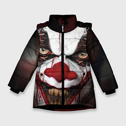 Куртка зимняя для девочки Зомби клоун, цвет: 3D-черный