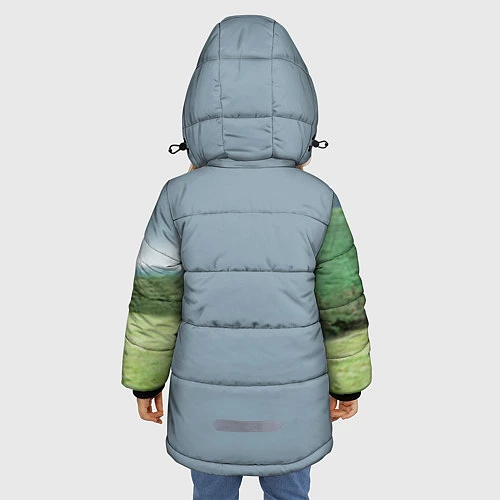 Зимняя куртка для девочки Рагнар Лодброк / 3D-Черный – фото 4