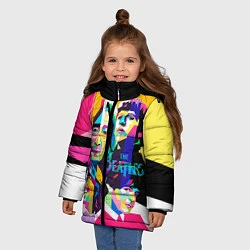 Куртка зимняя для девочки The Beatles: Poly-art, цвет: 3D-черный — фото 2