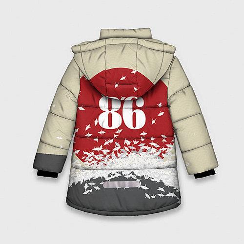 Зимняя куртка для девочки Toyota Trueno ae86 / 3D-Светло-серый – фото 2