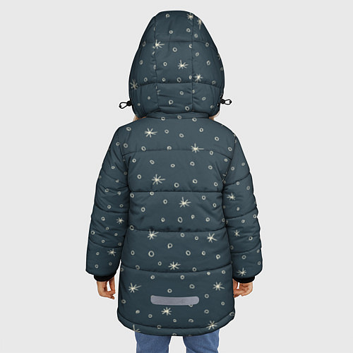 Зимняя куртка для девочки Санта хипстер / 3D-Черный – фото 4