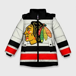 Куртка зимняя для девочки Chicago Blackhawks, цвет: 3D-черный