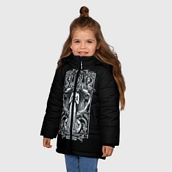 Куртка зимняя для девочки Водолей, цвет: 3D-черный — фото 2
