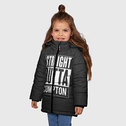 Куртка зимняя для девочки Straight Outta Compton, цвет: 3D-светло-серый — фото 2